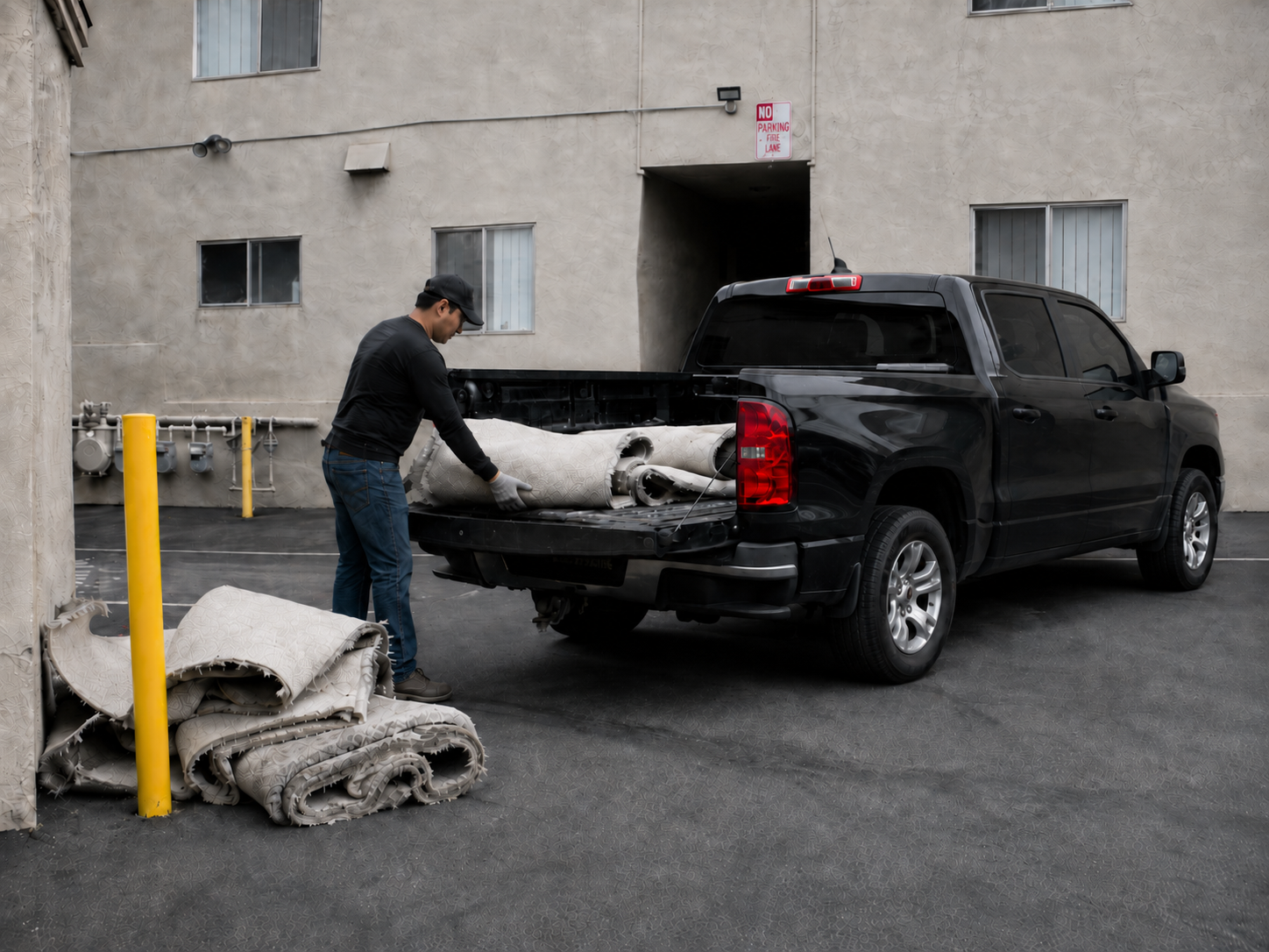 Commercial debris and carpet removal by DLR Commercial Maintenance Services